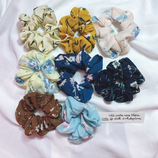 VINTAGE SCRUNCHIE - Cột tóc hoa nhí vải voan