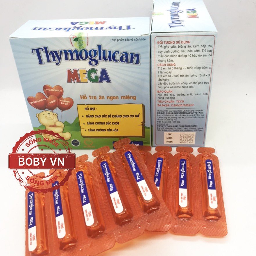 Thymoglucan Mega (Hộp 20 ống) - Hỗ trợ trẻ ăn ngon miệng, tăng cường đề kháng cho trẻ