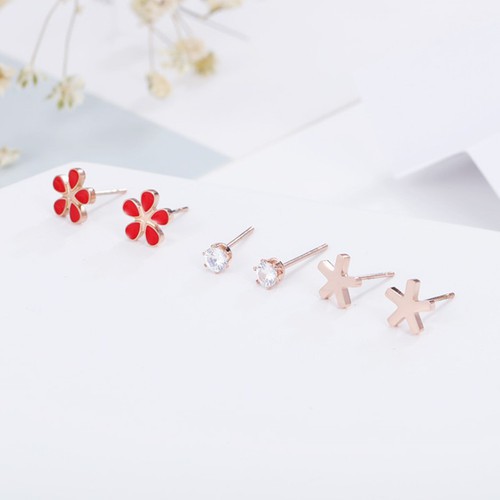 Bộ 3 Đôi Bông Tai Titan Ko Đen TT 2479