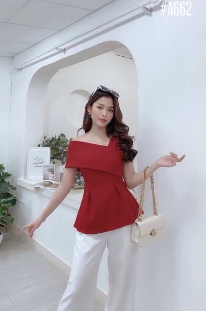 [Mã FAMARAL2 giảm 10K đơn 50K] Áo peplum lệch vai 3 màu | BigBuy360 - bigbuy360.vn