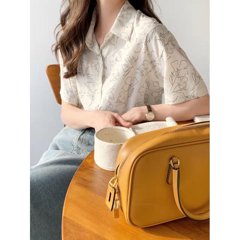 Áo Sơ Mi Tay Ngắn Thiết Kế Nhỏ Nhắn Thời Trang Mùa Xuân Cho Nữ