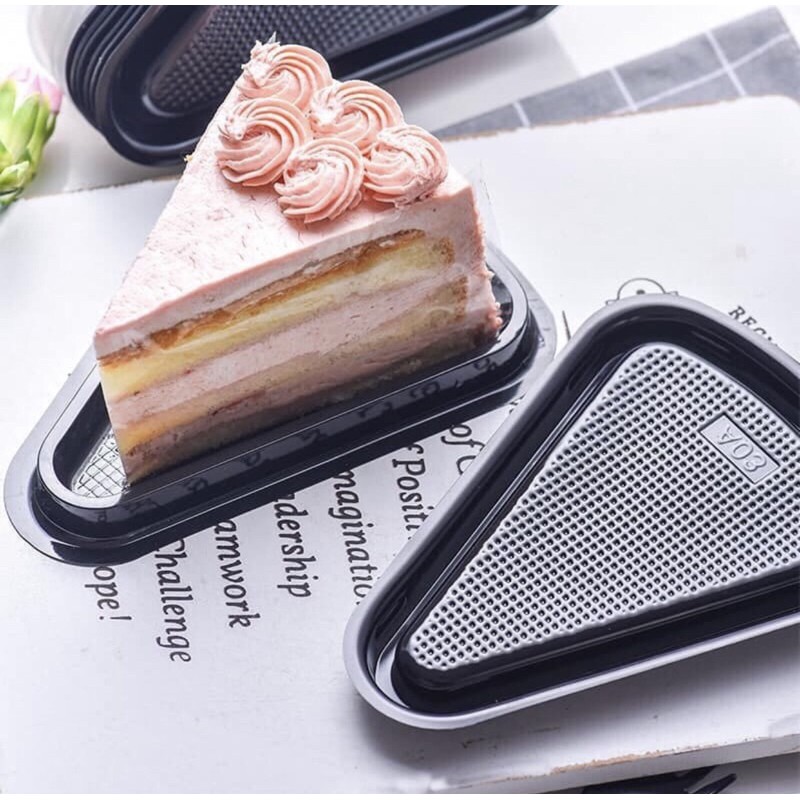 Set 10 Hộp Đựng Bánh Tiramisu/Bánh Bông Lan Hình Tam Giác