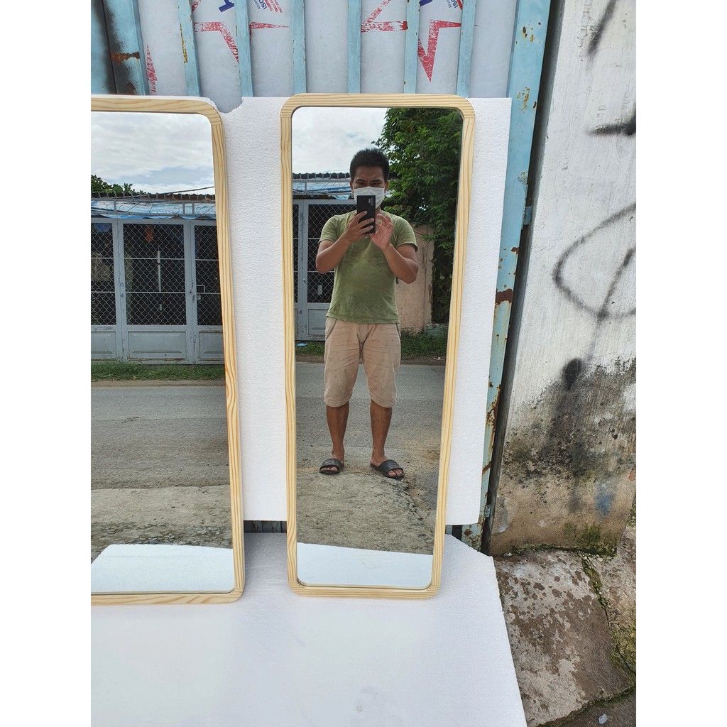 Gương soi toàn thân nịnh dáng khung gỗ kích thước 40x120cm