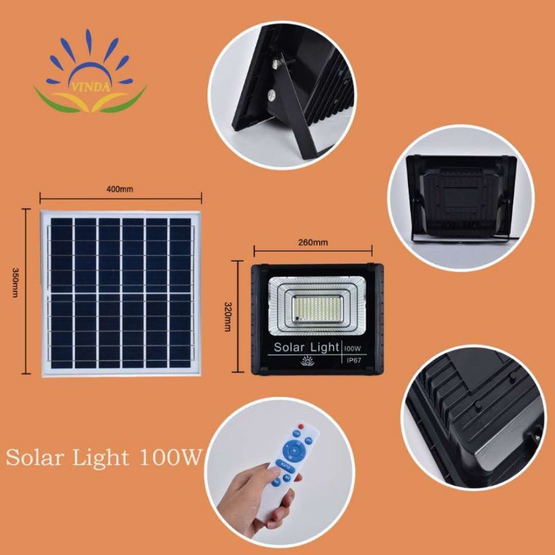 Đèn  năng lượng mặt trời VINDA 100W -IP67 tích điện. Tiện dụng mỹ quạn. ,, chống nước. Chất lương tốt | BigBuy360 - bigbuy360.vn