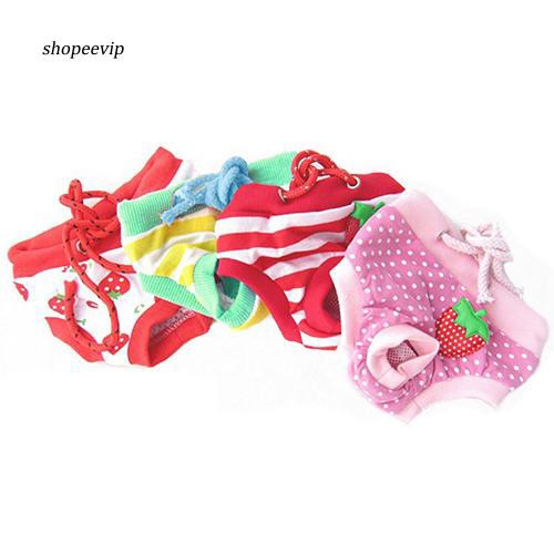 Quần tã dây rút ngắn vệ sinh sinh lí thiết kế dâu tây đáng yêu cho cún cái trang trí tết