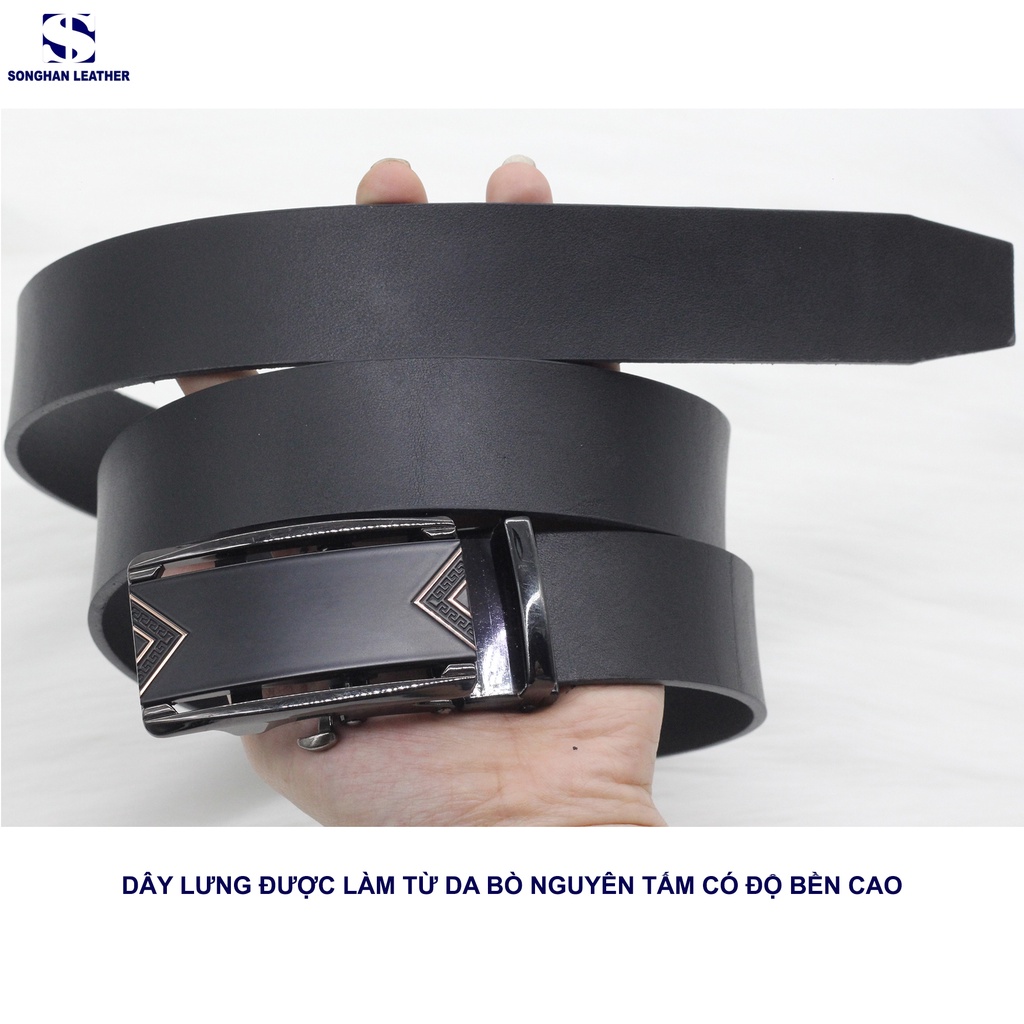 Dây Thắt Lưng Da Bò Nguyên Tấm, DâyNịt Nam Da Bò Khóa Tì Cao Cấp Nhiều Mẫu Songhan Leather MB01, Bảo Hành 12 Tháng