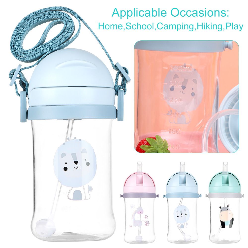 Bình đựng nước có ống hút họa tiết hoạt hình dễ thương cho bé