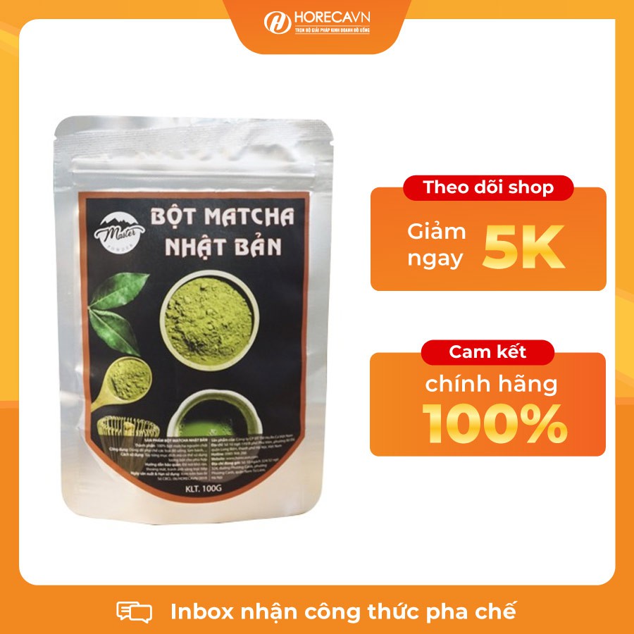 Bột Matcha Nhật Master 100g - Bột Trà Xanh Nguyên Chất - Sản Xuất Theo Công Nghệ Nhật Bản