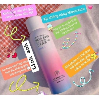 (Giá sỉ ) Xịt chống nắng MayCreate 2in1 siêu thấm bật tone