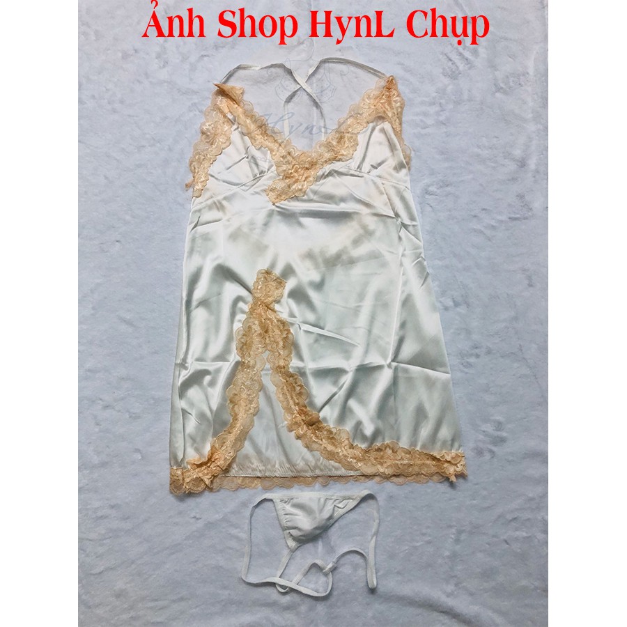 Váy Ngủ Sexy 2 Dây Lụa Satin HynL , Đầm Ngủ Sexy Xuyên Thấu Gợi Cảm Phối Ren V005 | BigBuy360 - bigbuy360.vn