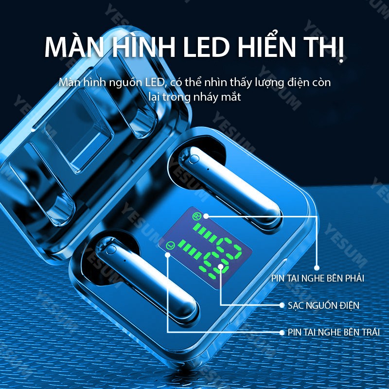 【BÁN LỚN】Tai nghe Bluetooth TWS Chống ồn Tai nghe không dây 9D Âm thanh vòm HiFi với Micrô rảnh tay Màn hình kỹ thuật số LED cho XIAOMI OPPO VIVO iPhone