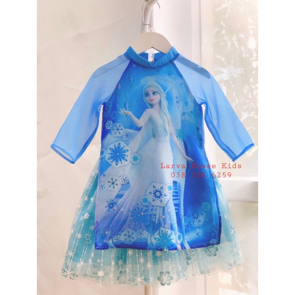 Set ÁO DÀI công chúa ELSA _ Tạo hiệu ứng 3D bồng bềnh cho bé