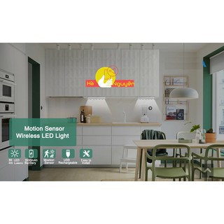 Bộ đèn 30 LED cảm ứng + remote  tích hợp pin sạc dùng trang trí tủ trưng bày , đèn dự phòng khi cúp điện , gắn tủ