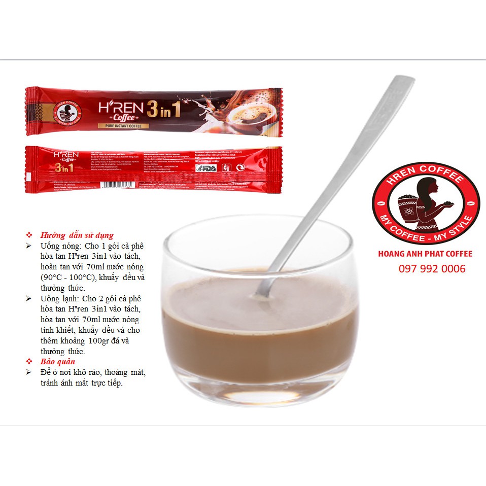 [ Sale giá sốc lấy 5 sao] Cà phê sữa hòa tan HREN 3 in 1 170g - Cà phê Hoàng Anh Phát | BigBuy360 - bigbuy360.vn