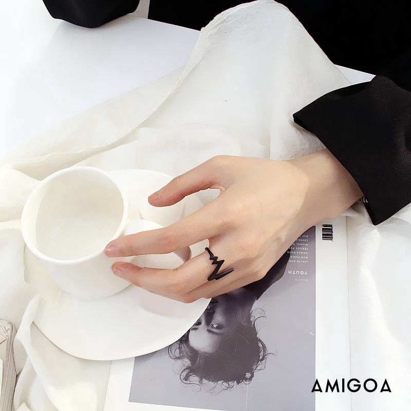 ✨✨Nhẫn điện tử hình nhịp tim cổ điển có thể điều chỉnh kích thước