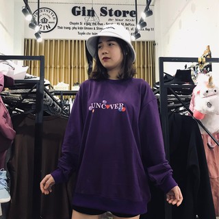 Áo sweater tím phong cách unisex (Gin store)