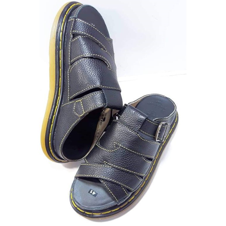 Dép nam quai ngang Doctor Dr.Martens Da Bò hàng VNXK D6 -h*b6