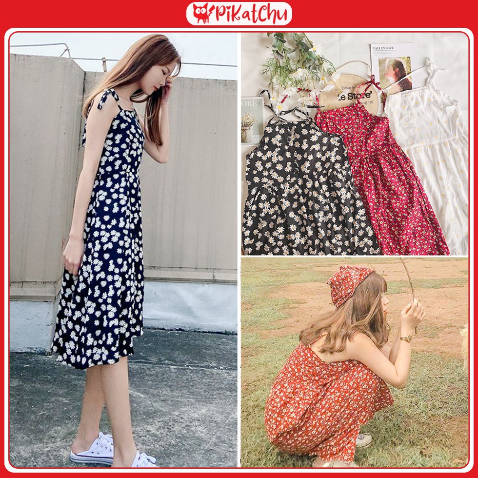 [Mã FAXANH245 giảm 10K đơn 50K] set đồ nữ ulzzang, set váy hoa nhí ulzzang phong cách hàn quốc pikatchu