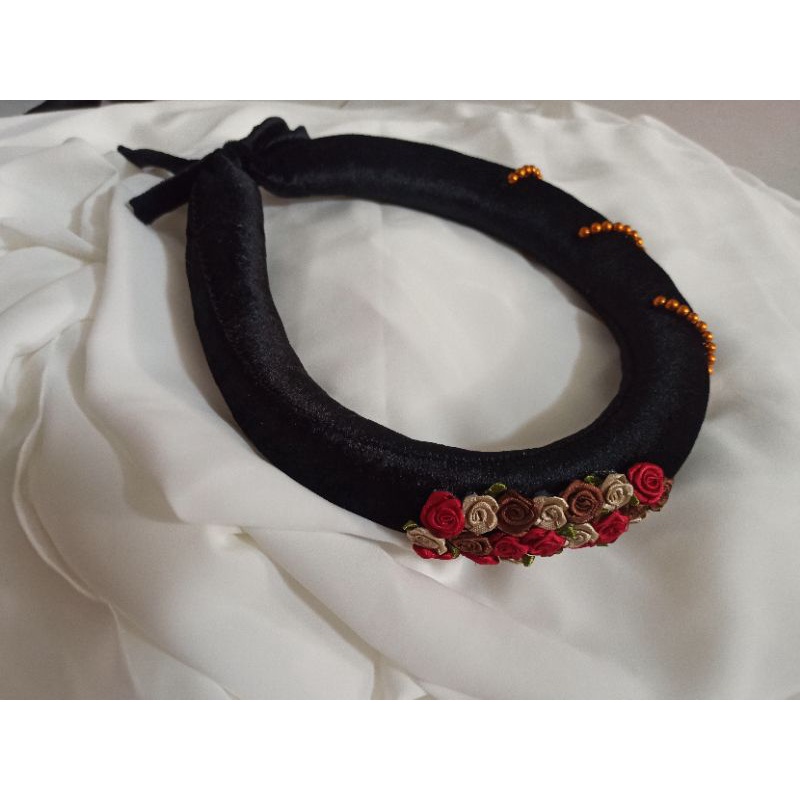 Mấn nhung đen trang trí - Khăn vấn trang trí