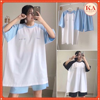 Bộ đùi raplang chữ KA Closet from rộng, chất cotton, tay lỡ