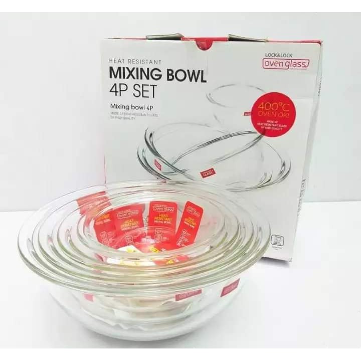 Set 4 tô thủy tinh LocknLock