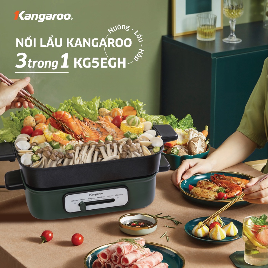 Nồi lẩu đa năng Kangaroo KG5EGH - Freeship toàn quốc