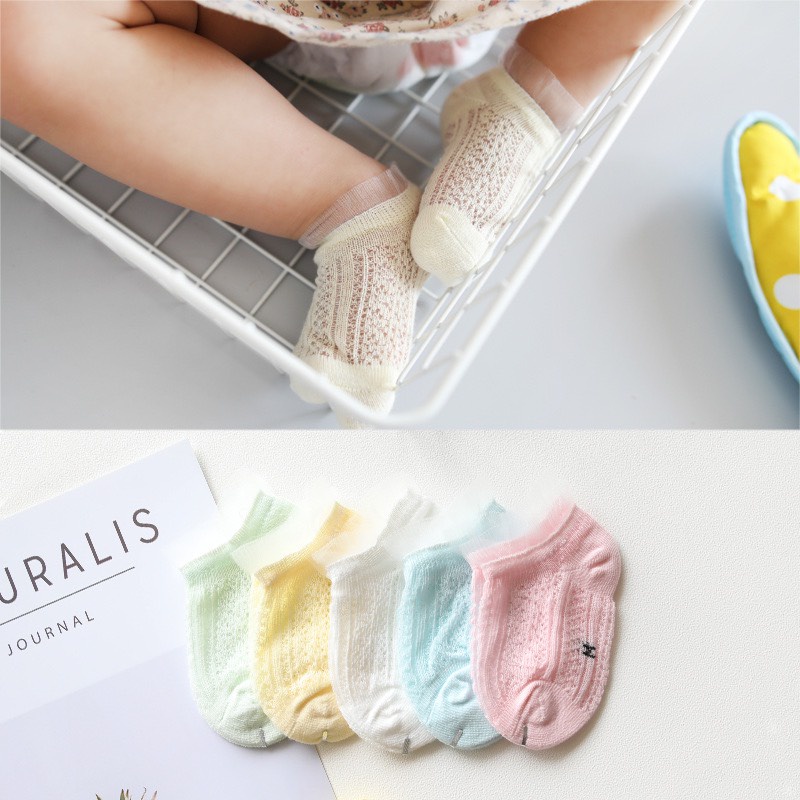 Túi Zip 5 Đôi Tất Lưới Cho Bé Dễ Thương