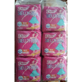 Combo 6 gói BVS Diana siêu thấm dày không cánh ( 8 miếng /gói)