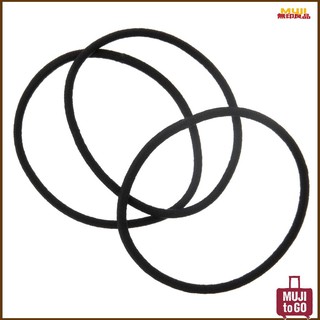 ( muji japan ) DÂY THUN CỘT TÓC LOẠI MỎNG MÀU ĐEN 3PCS