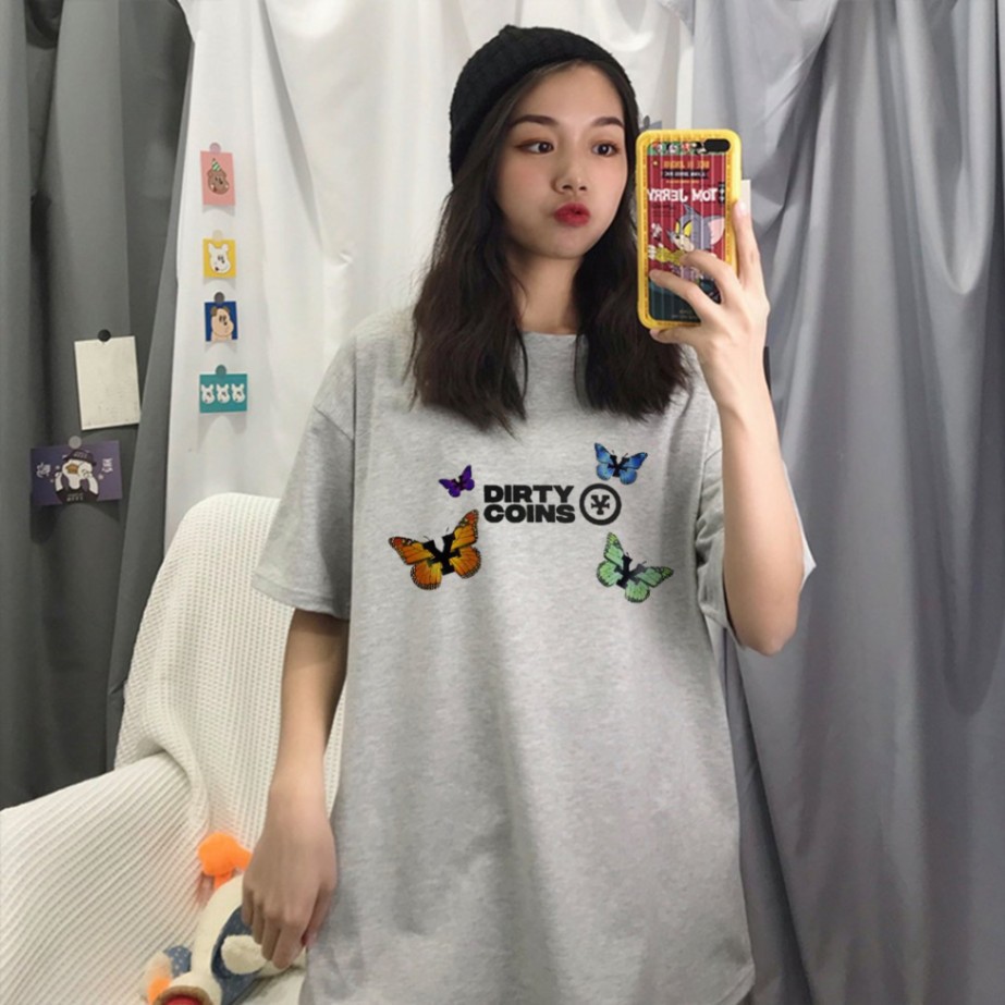 Áo Thun Tay Lỡ In Bướm Dirty Coins ATIN29, ÁO THUN NAM NỮ UNISEX - Áo Phông CÁ TÍNH HOT TREND 2021 | BigBuy360 - bigbuy360.vn