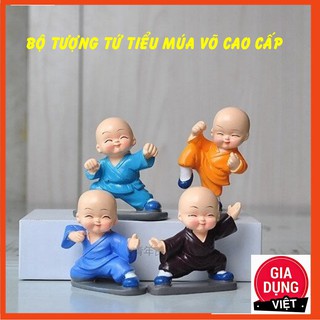 Bộ Tượng 4 Chú Tiểu Múa Võ Gốm Xứ Siêu Đẹp