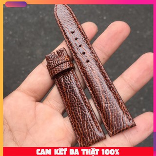 Dây đồng hồ da đà điểu trong lót da bò