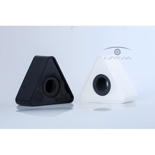 Logo cho mic phỏng vấn truyền hình nhựa tam giác màu trắng/ đen