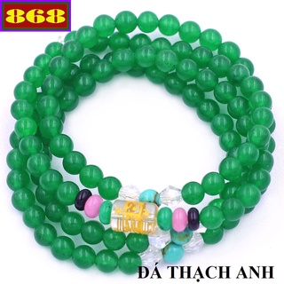 Vòng chuỗi 108 hạt đá xanh VMTTAXL1 - Tràng chuỗi niệm Phật - Hợp mệnh Mộc, Hỏa