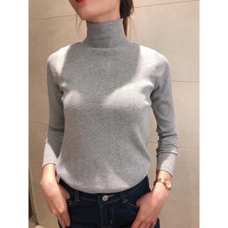 Áo len cotton cổ cao