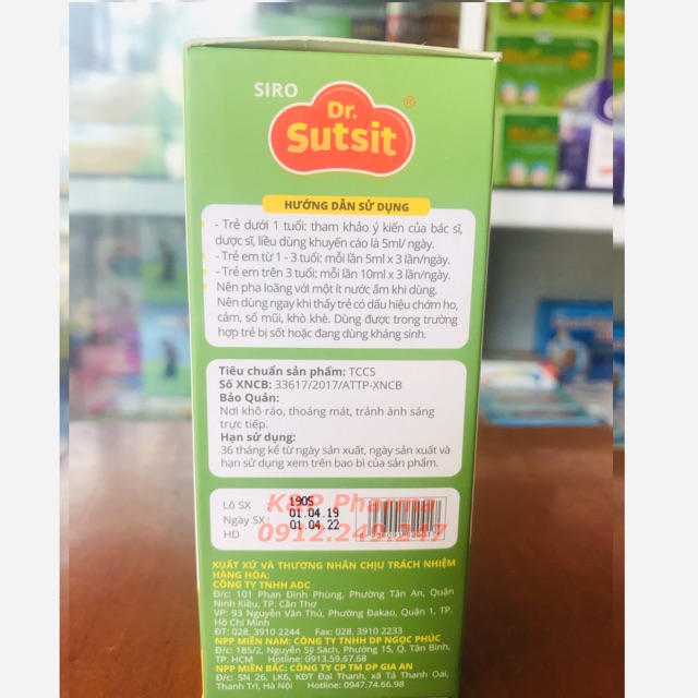 ✅ Siro DrSutsit (Sụt sịt) - Giải cảm, giảm ho, giảm sổ mũi, vị thơm ngon cho bé - Dr Sutsit