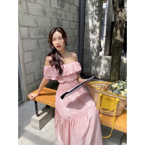 đầm maxi bẹt vai