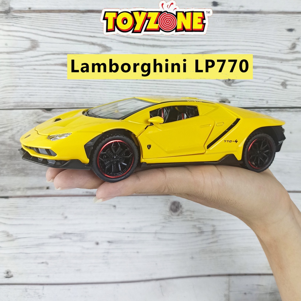 Mô Hình Siêu Xe Lamborghini LP770 tỉ lệ 1:24 Hãng CheZhi Chất Liệu Hợp Kim, Âm Thanh Khởi Động Sống Động