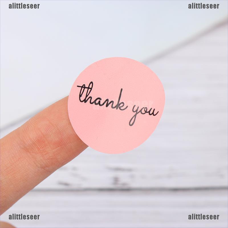 Set 500 Miếng Dán 1 Inch Màu Hồng In Chữ Thank You Trang Trí Lễ Hội