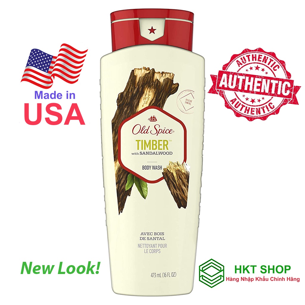 [USA] Combo Old Spice Timber - 1 Lăn khử mùi 73 + 1 Sữa tắm 473ml