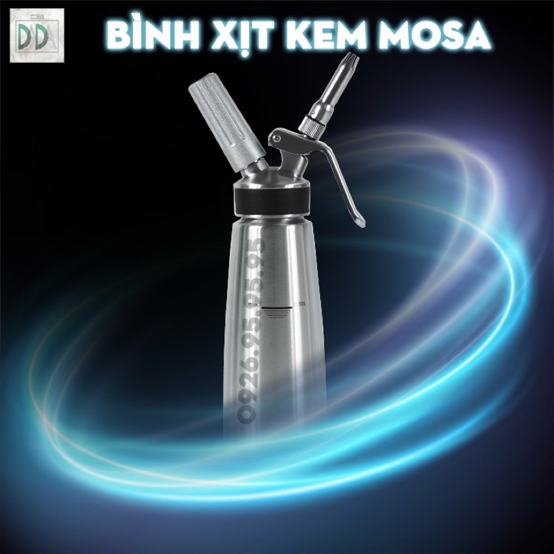 [Sỉ] Bình xịt kem Mosa 0.5L nắp inox - Thiết bị máy móc pha chế