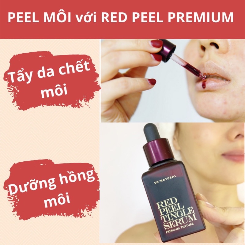 Red Peel Tingle Serum Premium 20ml tinh chất tái tạo peel da sinh học, trắng da, giảm mụn So Natural chính hãng Hàn Quốc