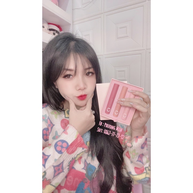 SET SON TRÁI TIM 3 CÂY | BigBuy360 - bigbuy360.vn