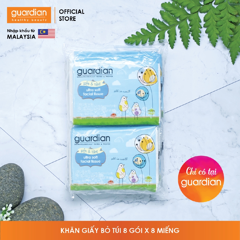 Khăn giấy bỏ túi Guardian 8 tờ x 8 gói