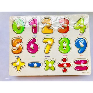 Bảng núm gỗ_Đồ chơi Lắp ráp bằng Núm gỗ cho Bé(23x30x0.5cm )