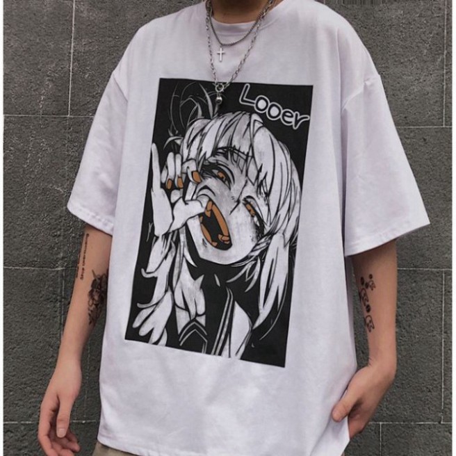 Áo thun, áo phông tay lỡ form rộng oversize anime hoạt hình looer M511 DH KL SHOP HP SHOP 5tingSHOP