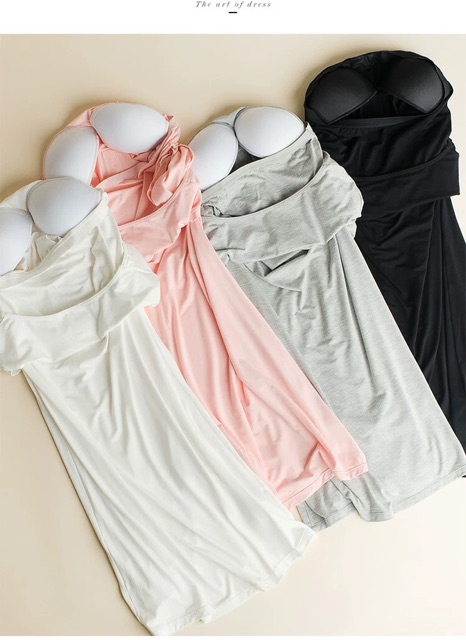 Váy Cộc Tay Cotton Dáng Suông Có Đệm Lót Ngực CT224