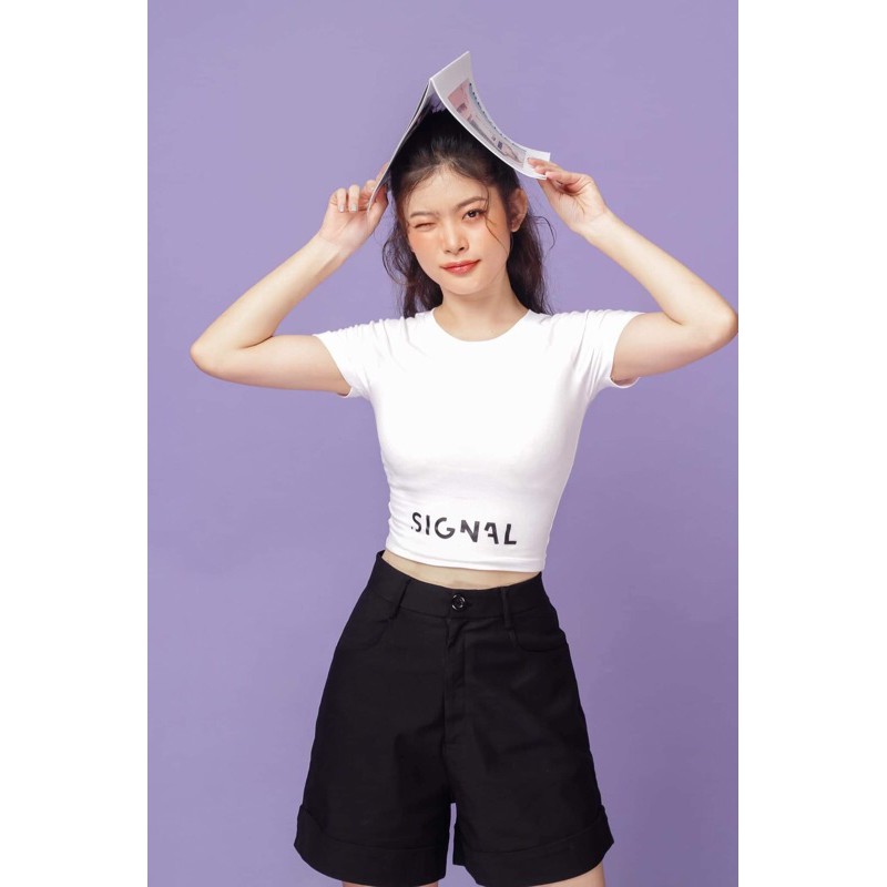 Áo croptop Mì workshop màu tím( new tag)