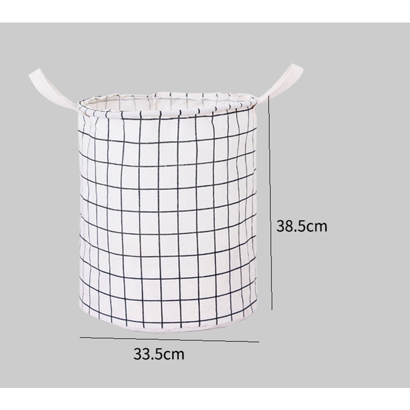 Giỏ đựng đồ giặt OSSAYI bằng vải lanh cotton hình tròn sức chứa lớn chống thấm nước tiện dụng cho gia đình