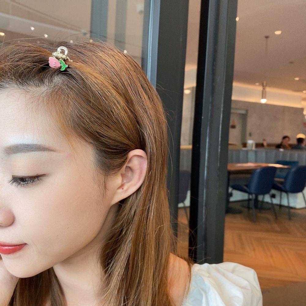 Kẹp Tóc Càng Cua Mini Bằng Kim Loại Hình Hoa Tulip Dễ Thương Cho Nữ